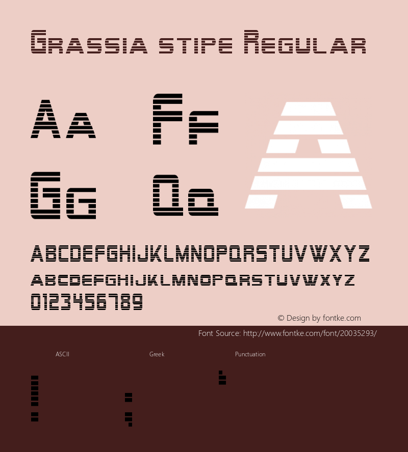 Grassia stipe Version 1.00 August 27, 2014, initial release Font Sample