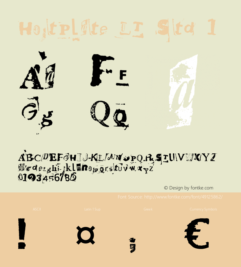 HotPlateLTStd-1 Version 1.200;PS 001.002;hotconv 1.0.38 Font Sample