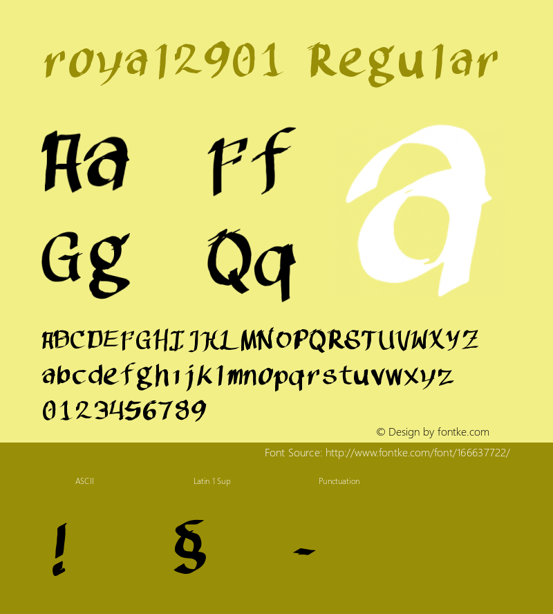 royal2901 1.0 Font Sample