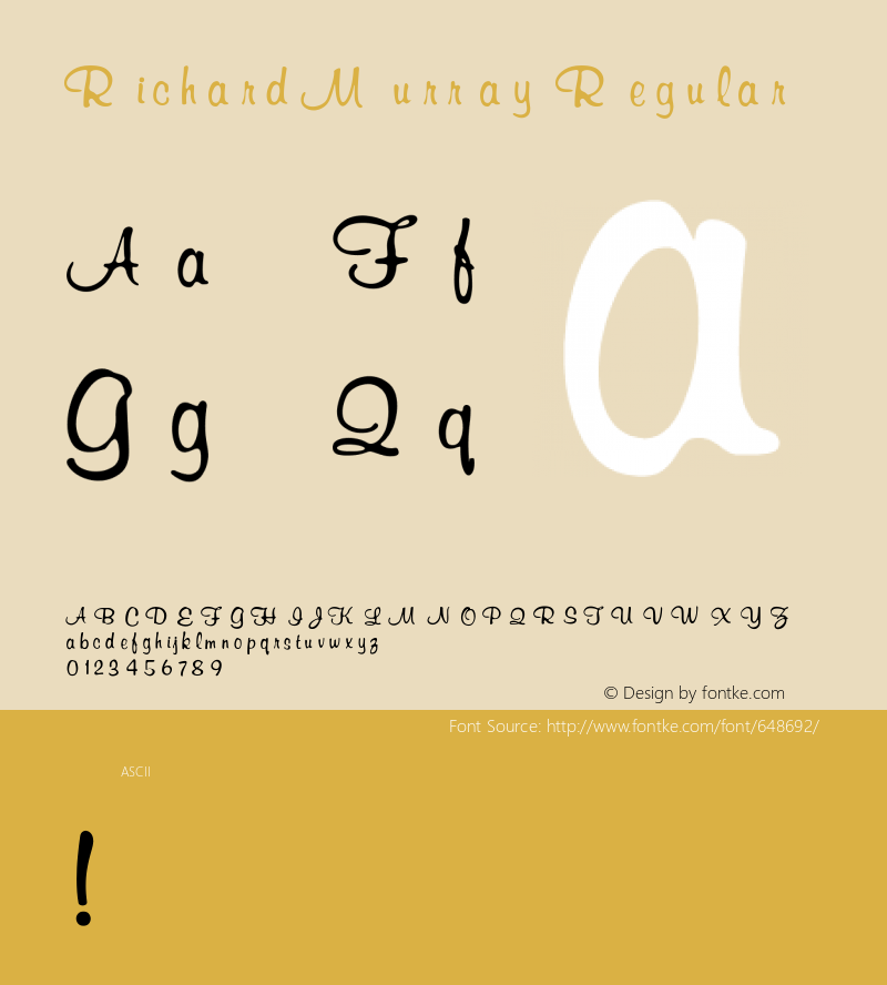 RichardMurray Regular Converted from e:\aff07\RICHARD.FF1 by ALLTYPE Font Sample