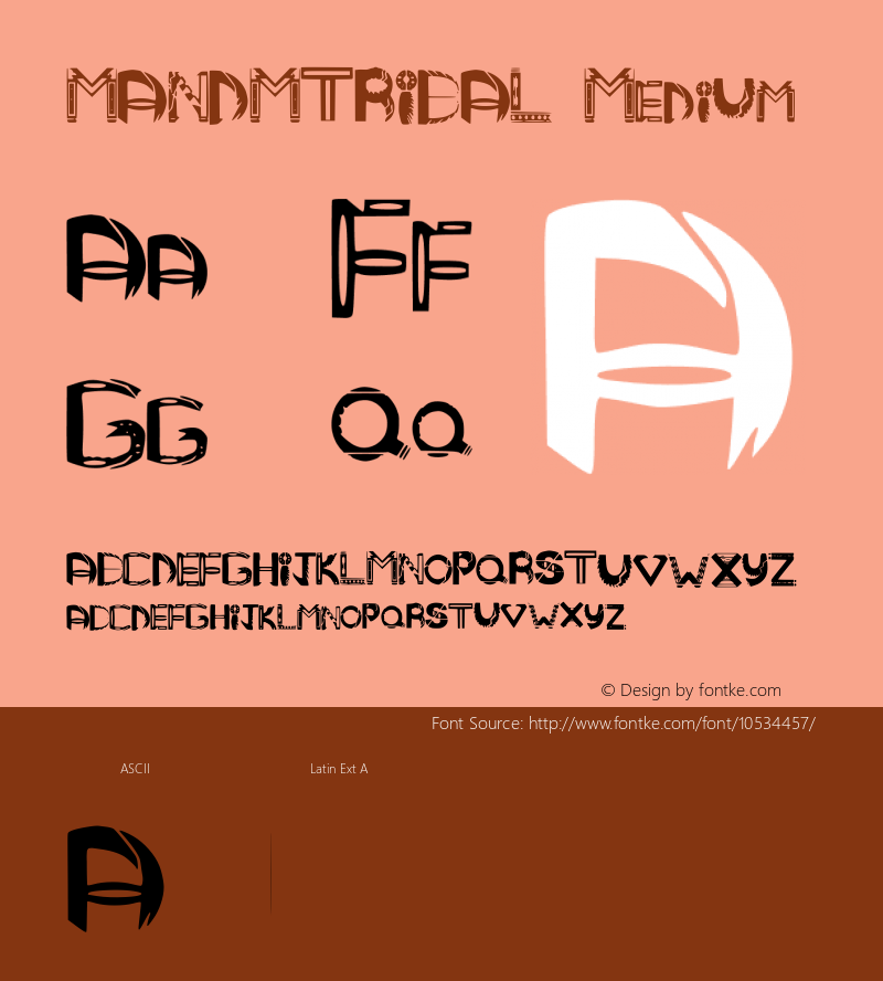 MANDMTRIBAL Medium Version 001.000 Font Sample