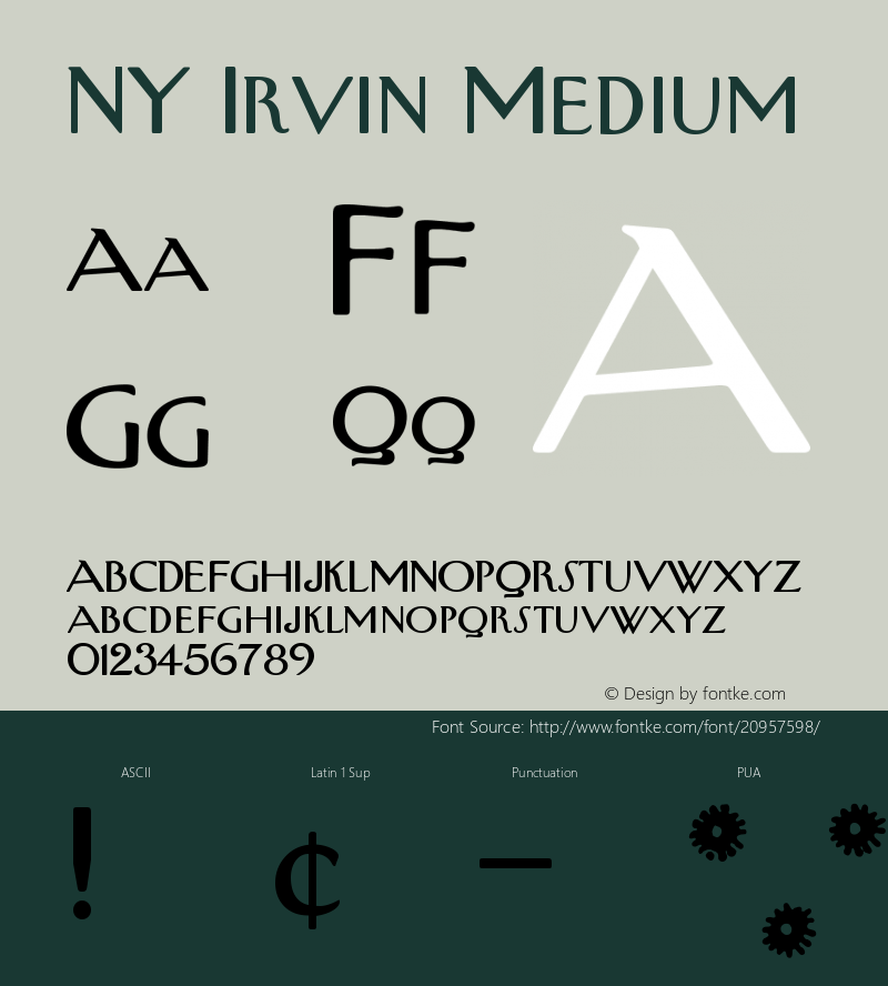 NYIrvin-Medium Version 001.901 Font Sample