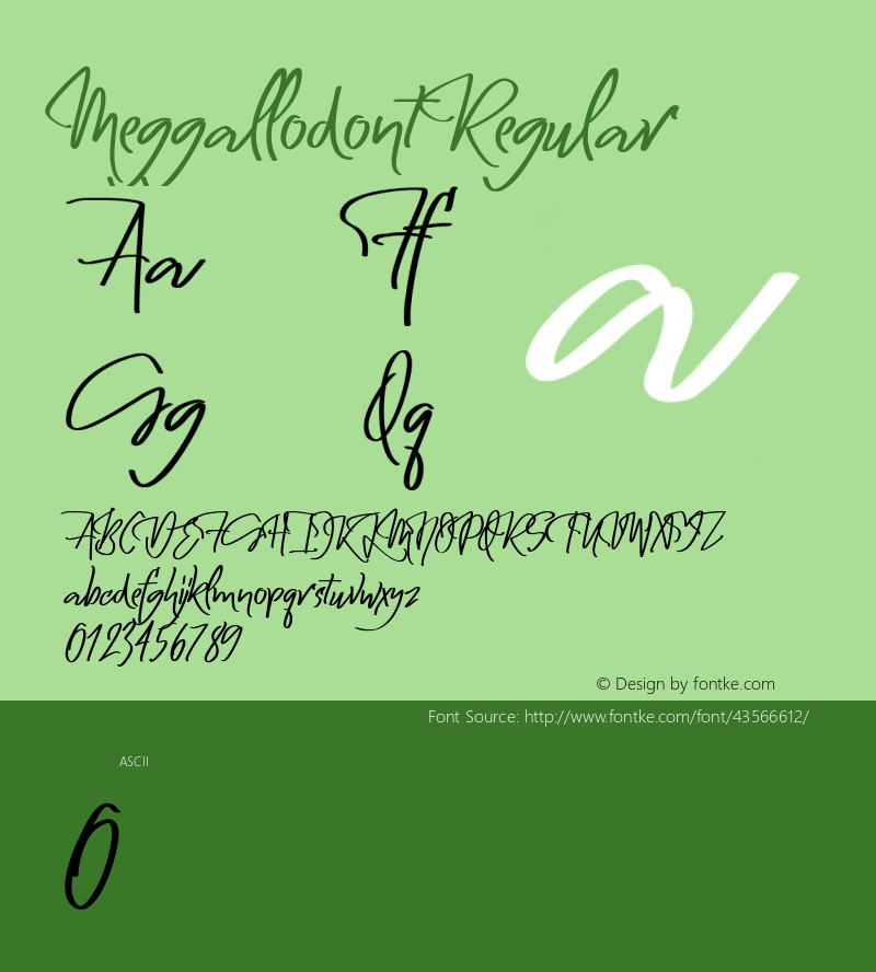 Meggallodont Version 1.00;October 28, 2019;FontCreator 12.0.0.2545 64-bit Font Sample