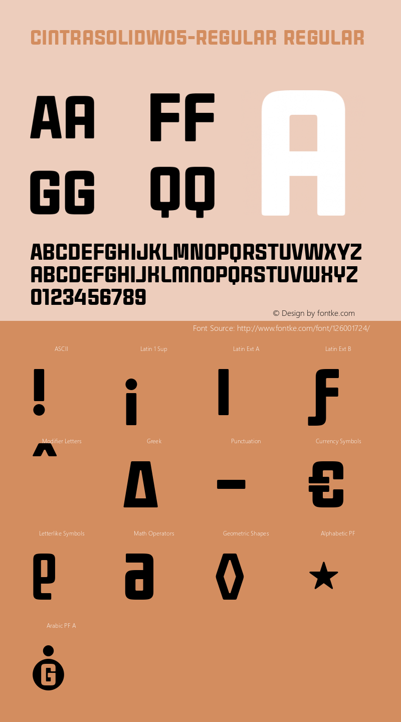 Cintra Solid W05 Regular Version 1.0 Font Sample