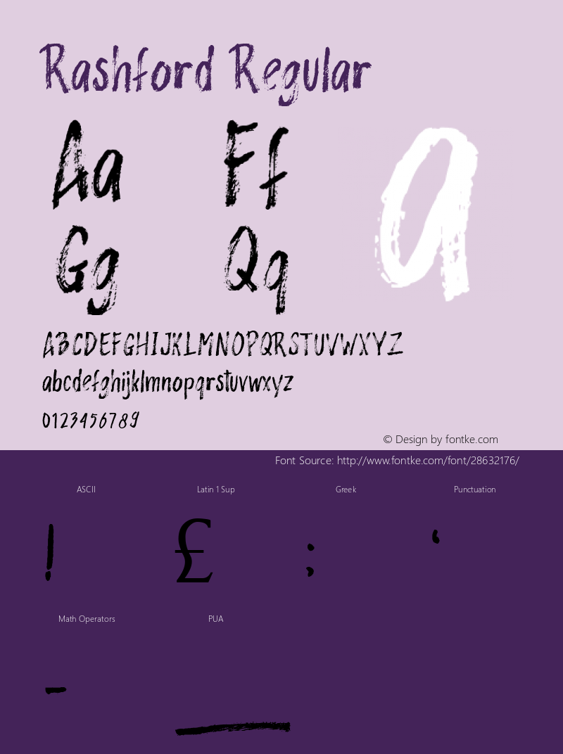 Rashford Version 1.00;February 22, 2019;FontCreator 11.5.0.2430 32-bit Font Sample