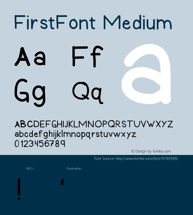 FirstFont Medium Version 001.000 Font Sample