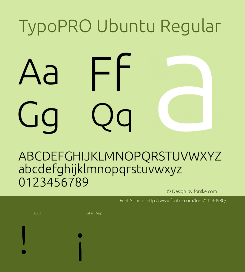 TypoPRO Ubuntu Regular Version 0.80 Font Sample