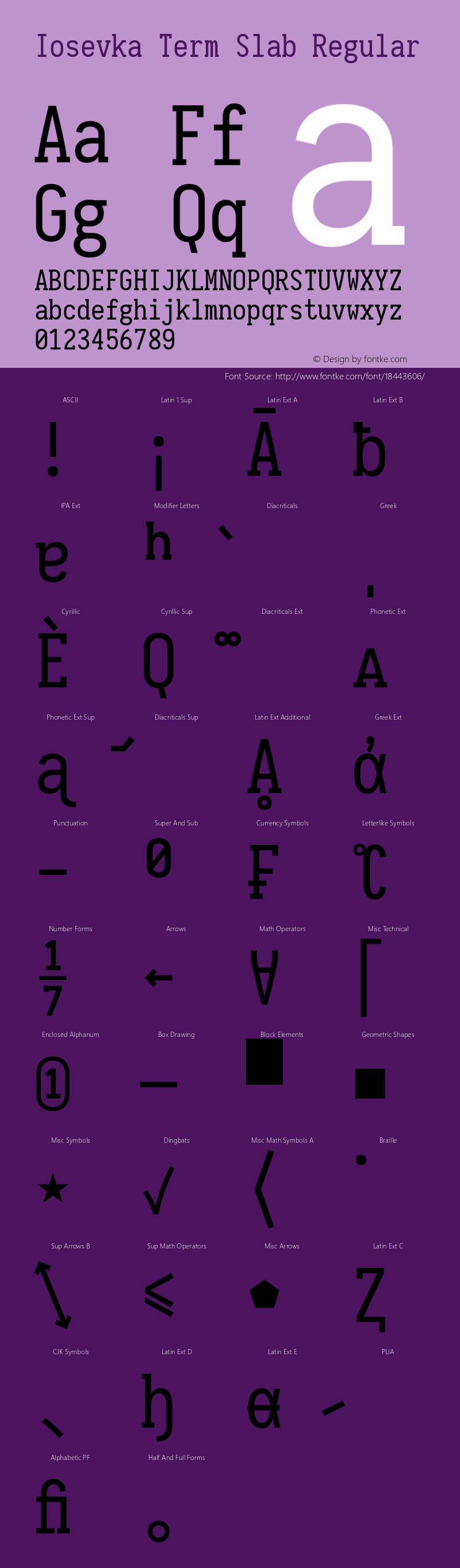 Iosevka Term Slab Regular 1.9.5 Font Sample