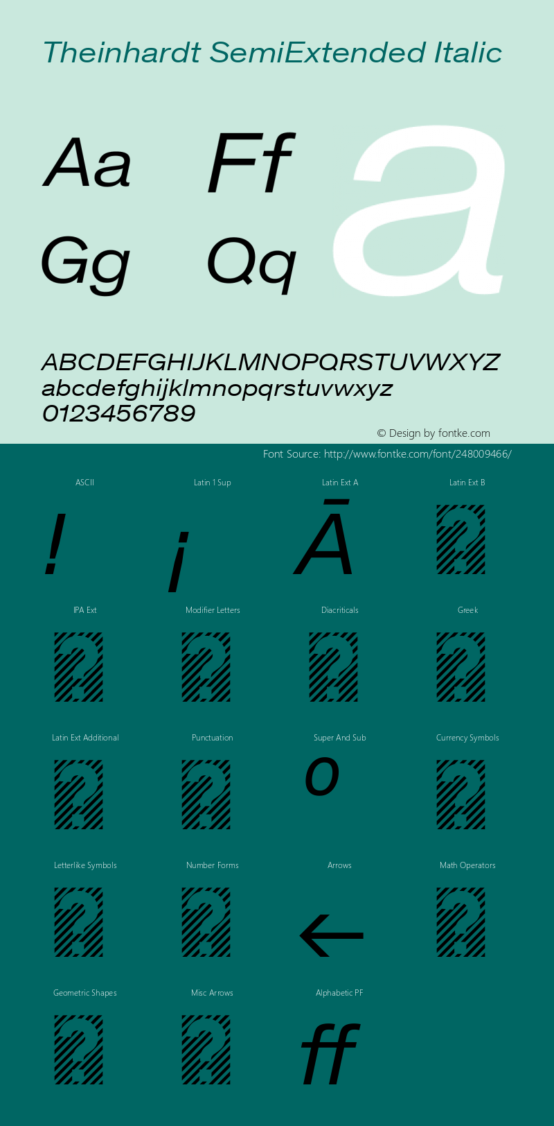 Theinhardt SemiExtended Italic Version 1.002; build 0004图片样张