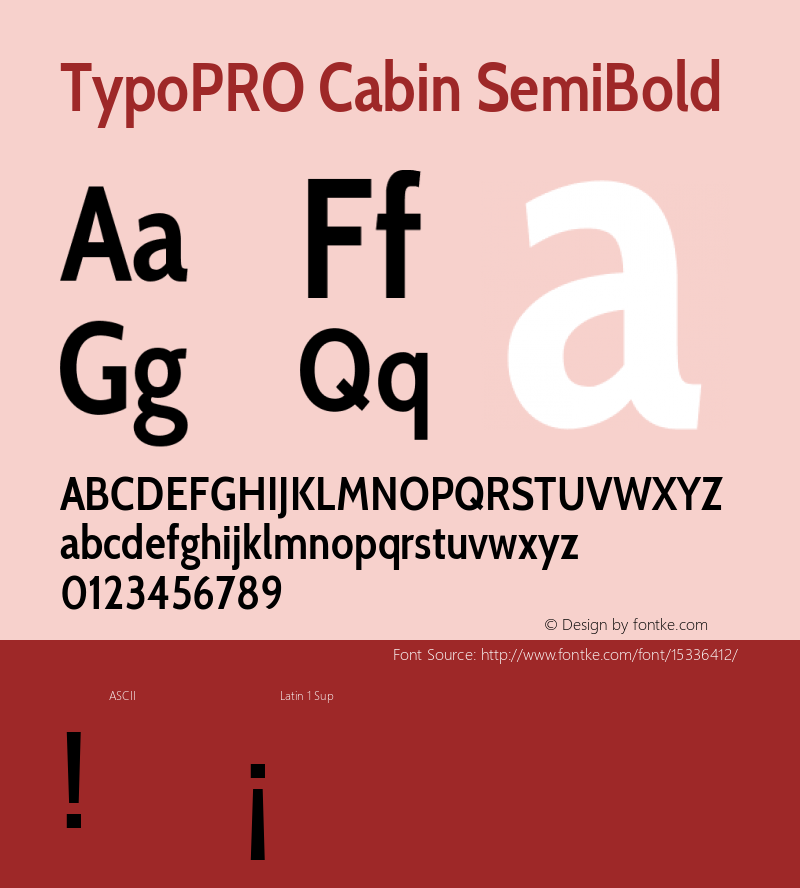 TypoPRO Cabin SemiBold Version 1.006 Font Sample