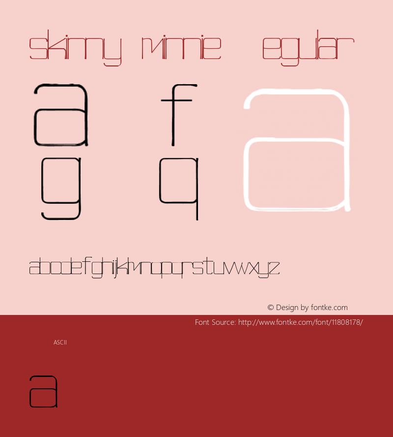 skinny minnie Regular Version 1.0 Font Sample