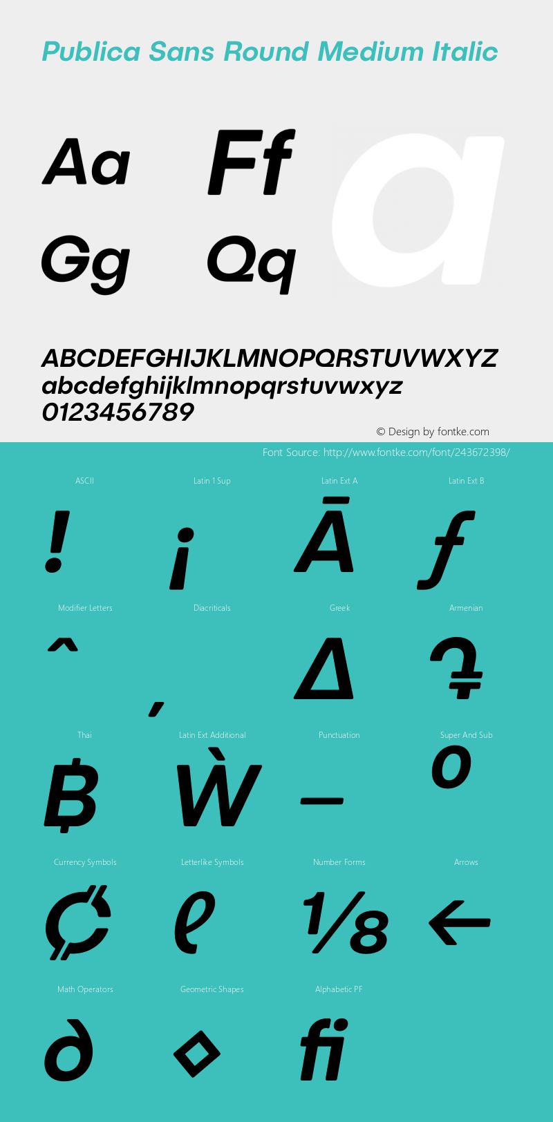 Publica Sans Round Medium Italic Version 1.000 (2021-01-26) | FøM Mod图片样张