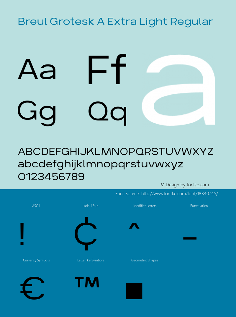 Breul Grotesk A Extra Light Regular Version 1.000 Font Sample