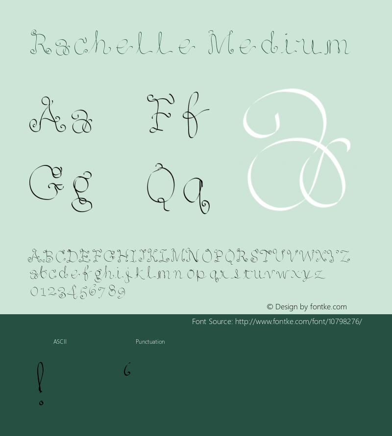 Rachelle Medium Version 001.000 Font Sample