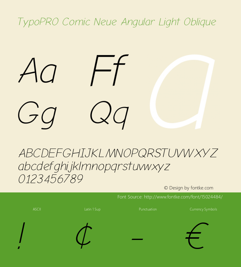 TypoPRO Comic Neue Angular Light Oblique Version 1.000 Font Sample