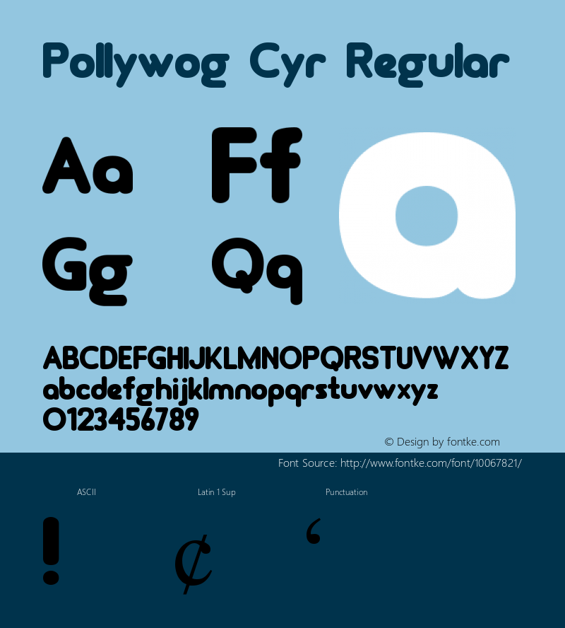 Pollywog Cyr Regular Unknown Font Sample