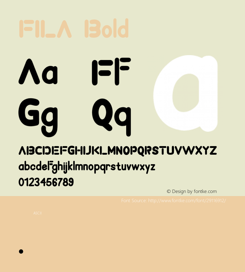 FILA Bold Version 1.000 Font Sample