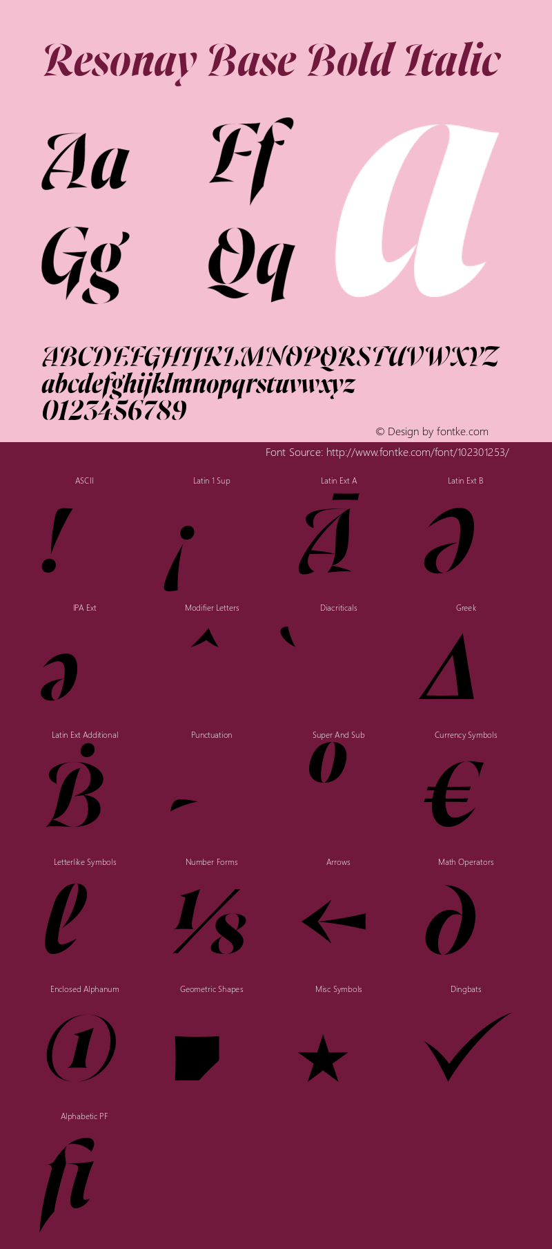 Resonay Base Bold Italic Version 1.000;hotconv 1.0.109;makeotfexe 2.5.65596 Font Sample