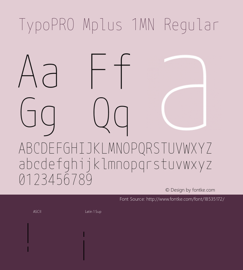 TypoPRO Mplus 1MN Regular Version 1.062 Font Sample