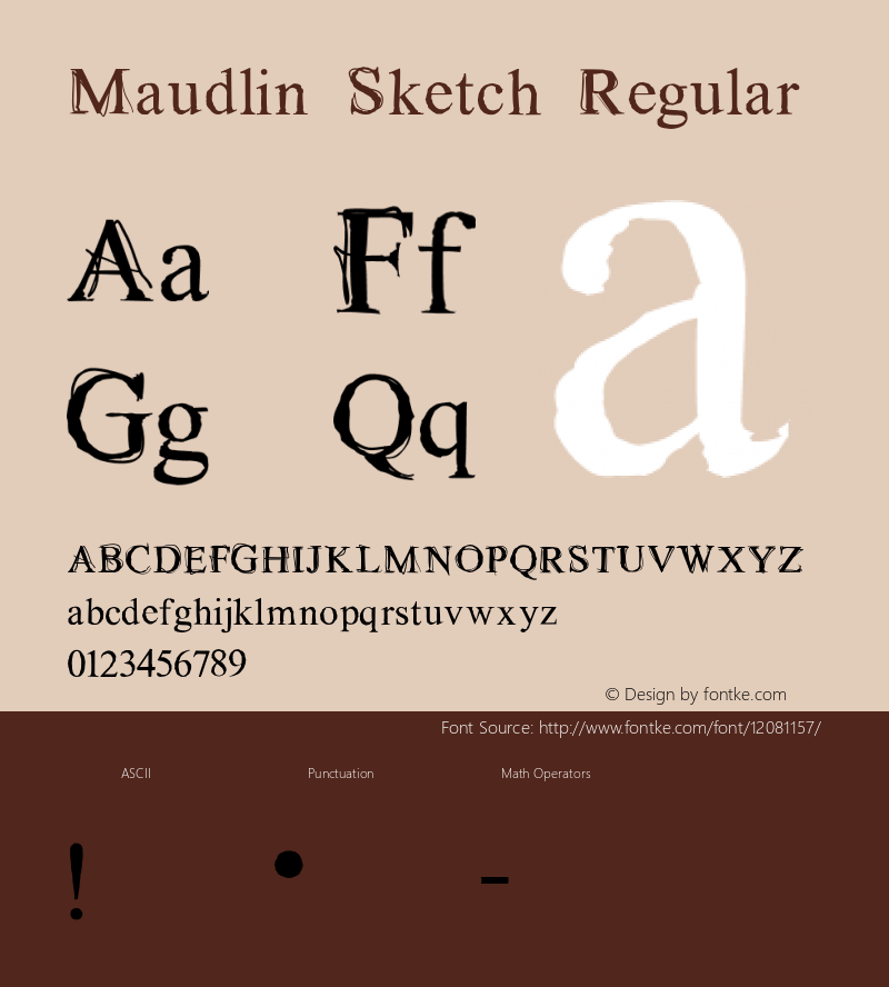 Maudlin Sketch Regular Version 1.0 Font Sample
