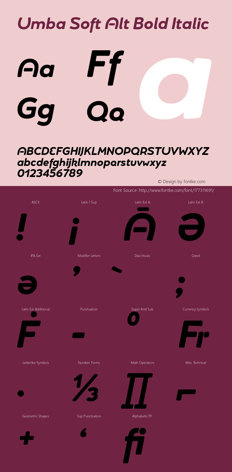 Umba Soft Alt Bold Italic Version 2.020;PS 002.020;hotconv 1.0.88;makeotf.lib2.5.64775图片样张