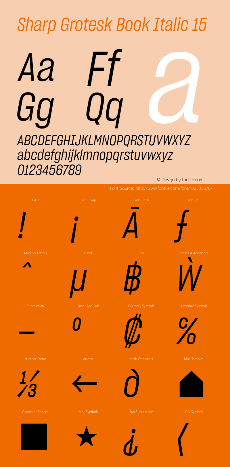 Sharp Grotesk Book Italic 15 Version 1.003 Font Sample