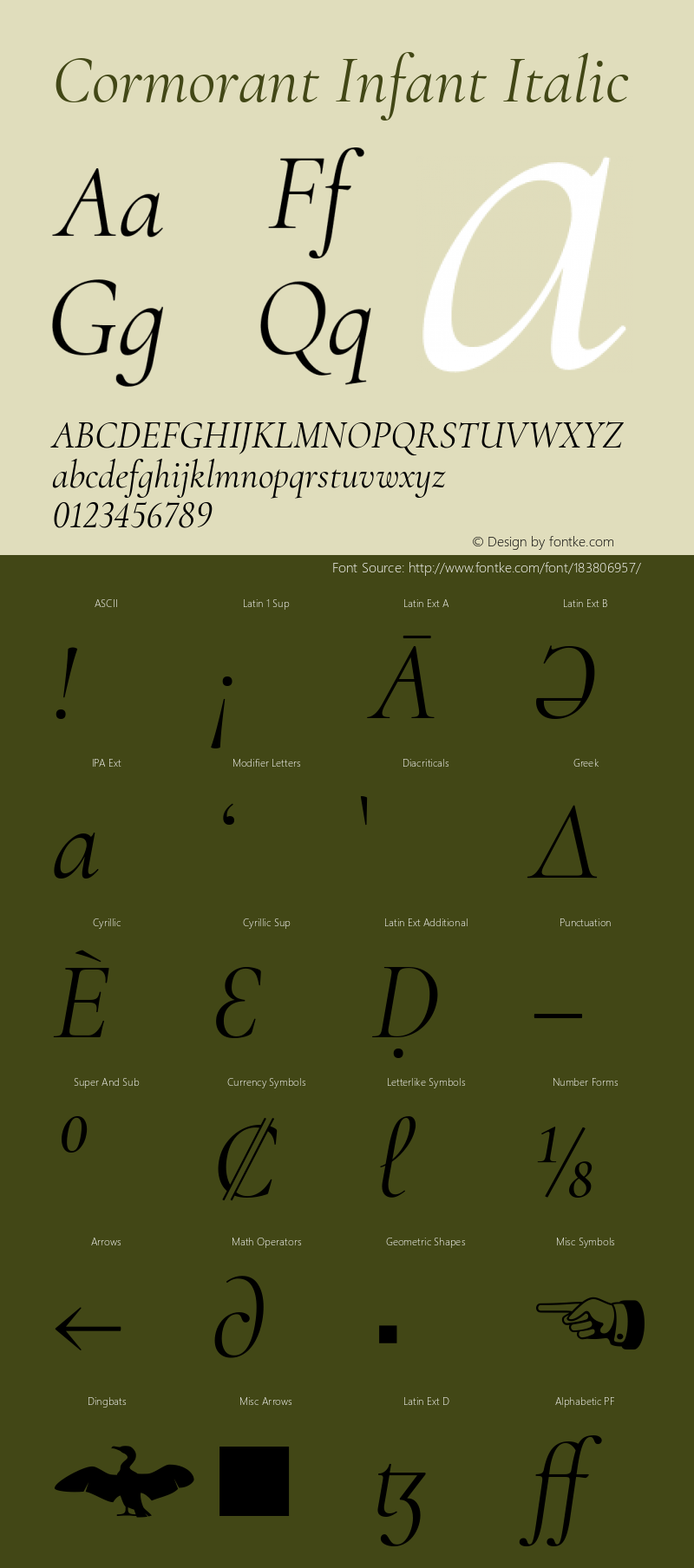 Cormorant Infant Italic Version 3.303图片样张