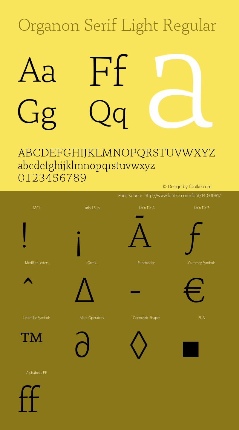 Organon Serif Light Regular 001.000 Font Sample