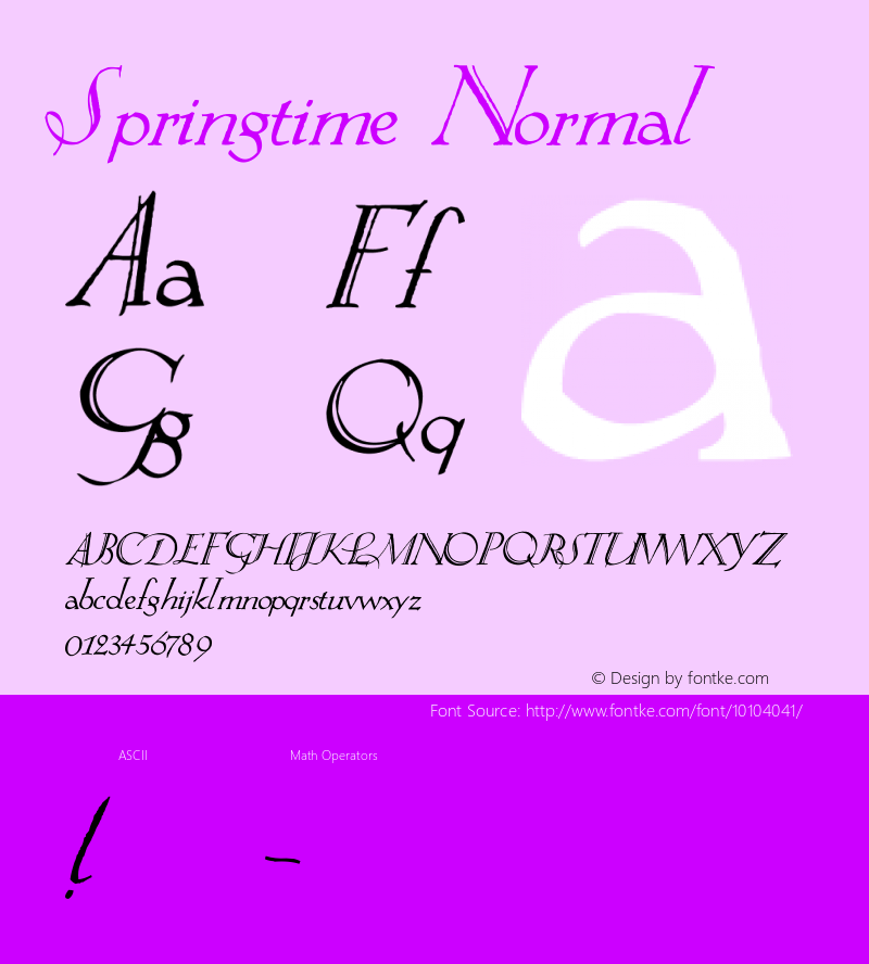 Springtime Normal 001.001 Font Sample