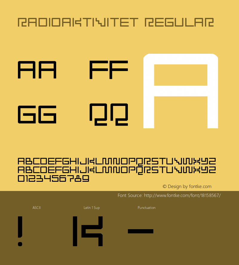 Radioaktivitet Regular 2 Font Sample