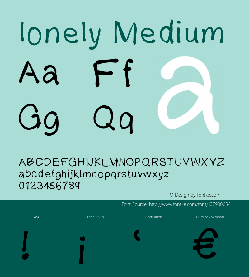 lonely Medium Version 001.000 Font Sample