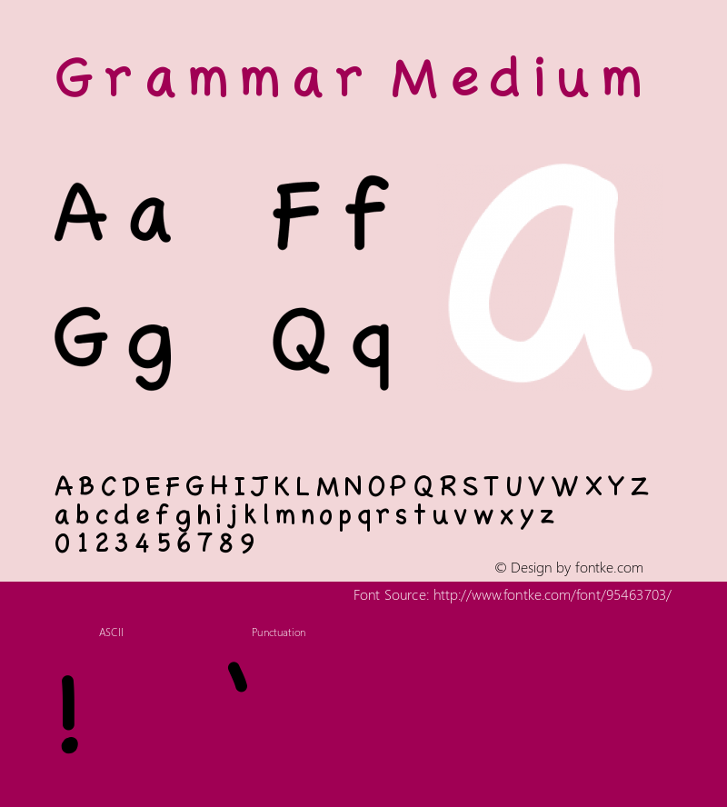 Grammar Version 001.000 Font Sample