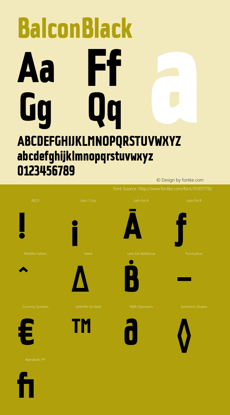 BalconBlack ☞ Version 1.000;com.myfonts.easy.tdf.balcon.black.wfkit2.version.4hdo Font Sample