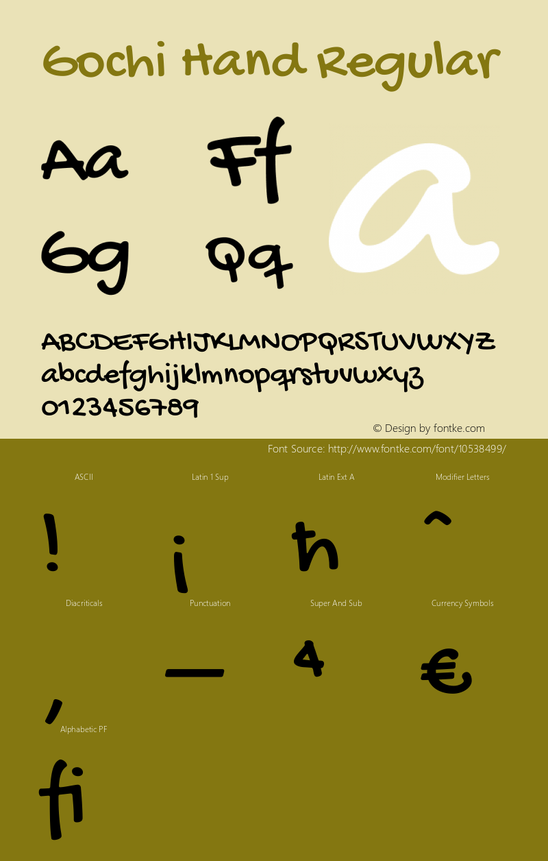 Gochi Hand Regular Version 1.001 Font Sample