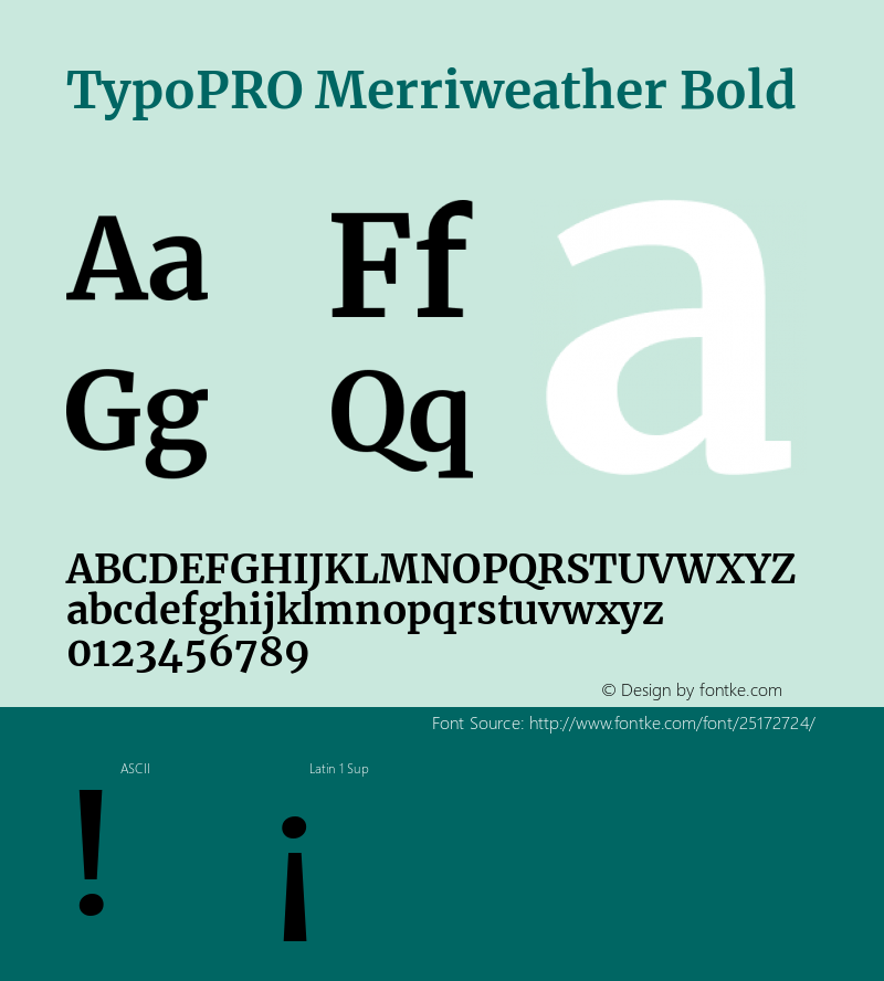 TypoPRO Merriweather Bold Version 2.002 Font Sample