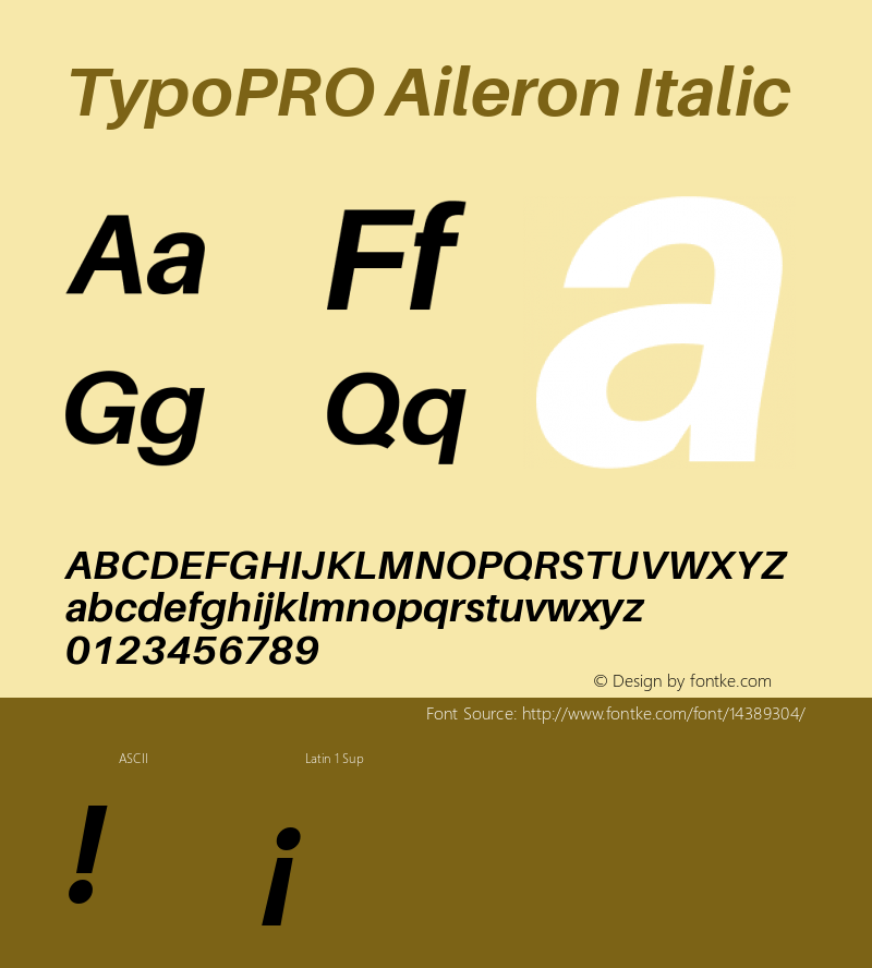 TypoPRO Aileron Italic Version 1.000;PS 001.000;hotconv 1.0.70;makeotf.lib2.5.58329 Font Sample