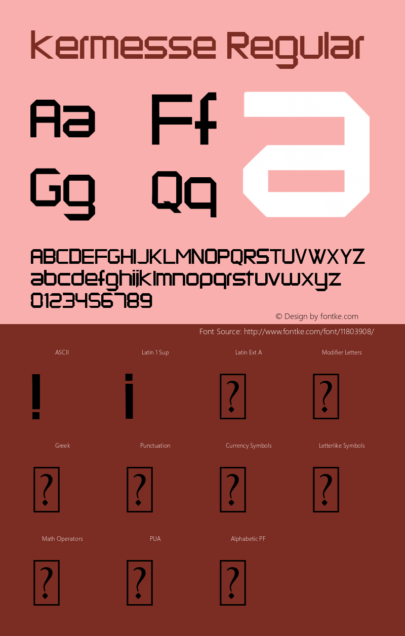 kermesse Regular Version 1.00 February 19, 2006, initial release Font Sample