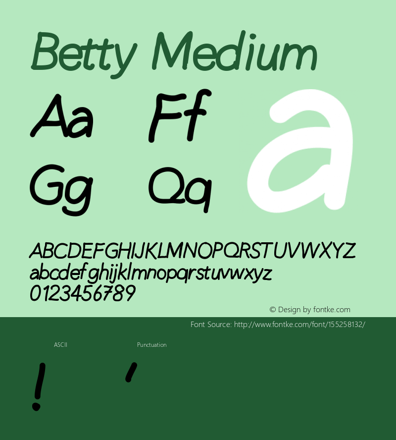 Betty Version 001.000 Font Sample