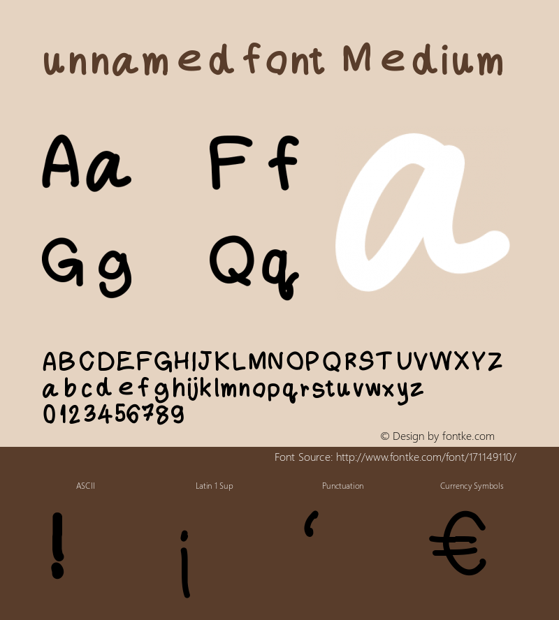 unnamedfont Version 001.000图片样张