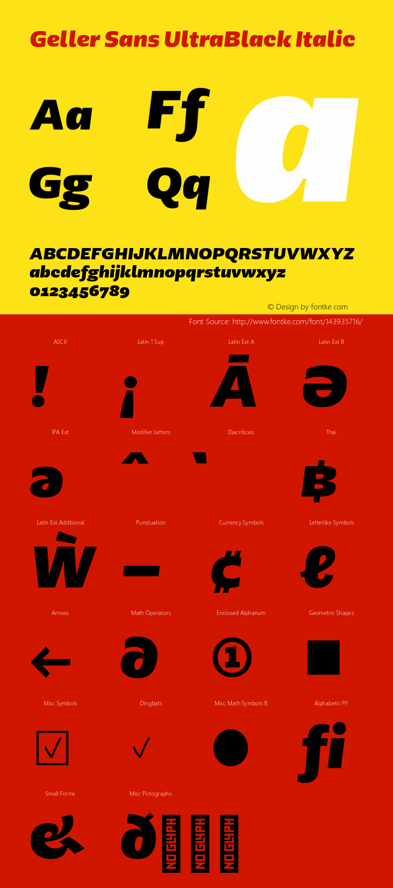 Geller Sans UltraBlack Italic Version 1.000;hotconv 1.0.109;makeotfexe 2.5.65596 Font Sample