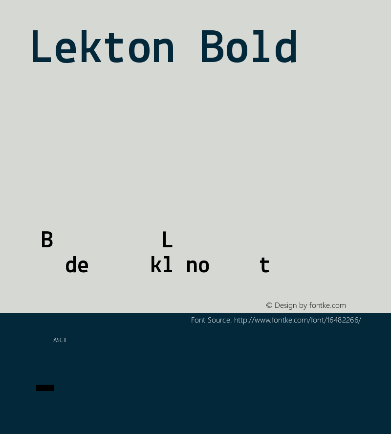 Lekton Bold Version 34.000 Font Sample