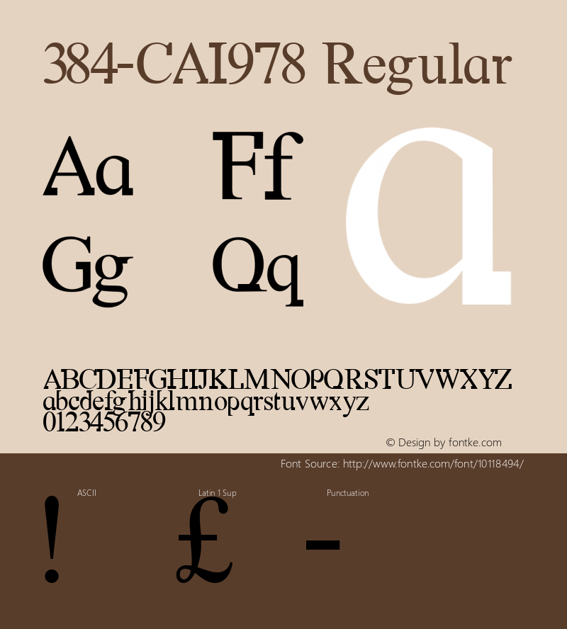 384-CAI978 Regular Version 0.00 March 9, 1998 Font Sample