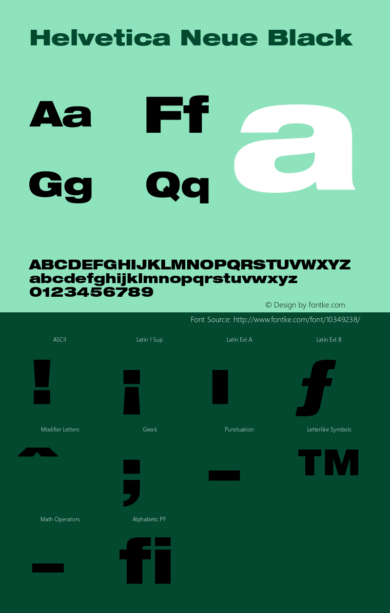 Helvetica Neue Black 001.000 Font Sample