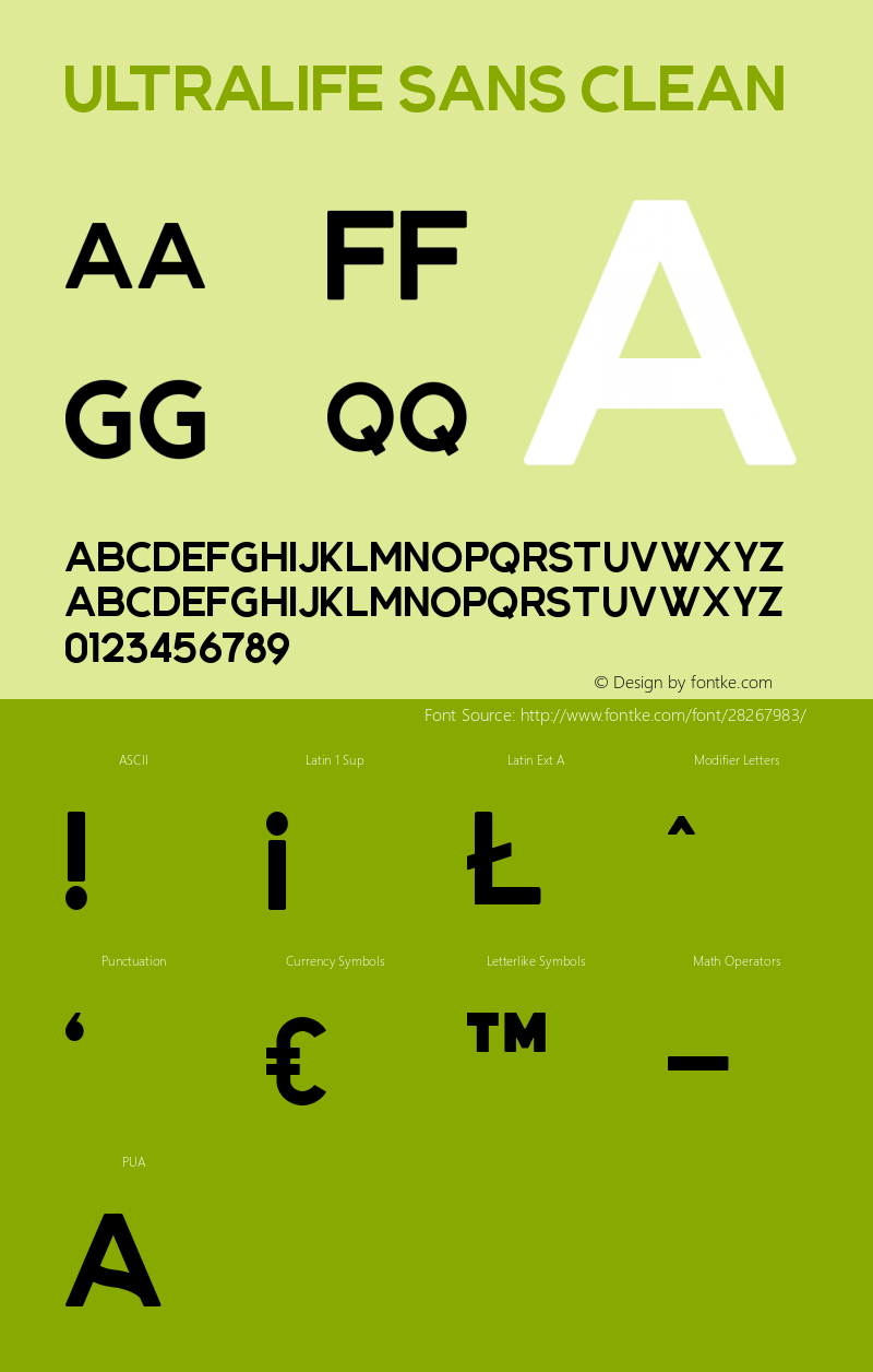 UltralifeSansClean  Font Sample