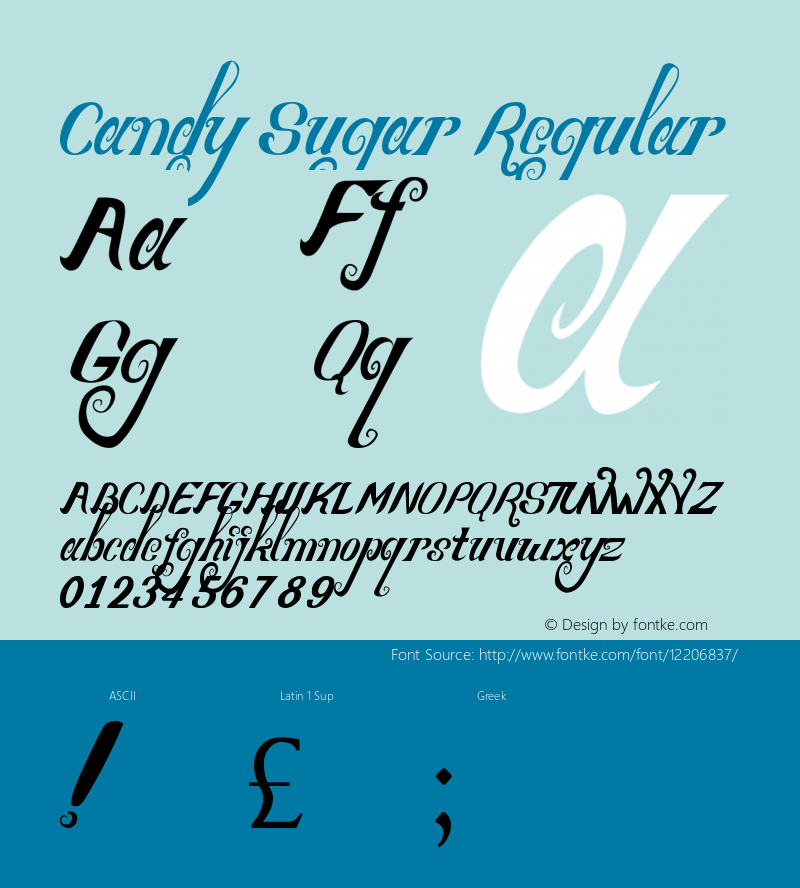 Candy Sugar Regular Version 1.00 April 6, 2015, initial release Font Sample