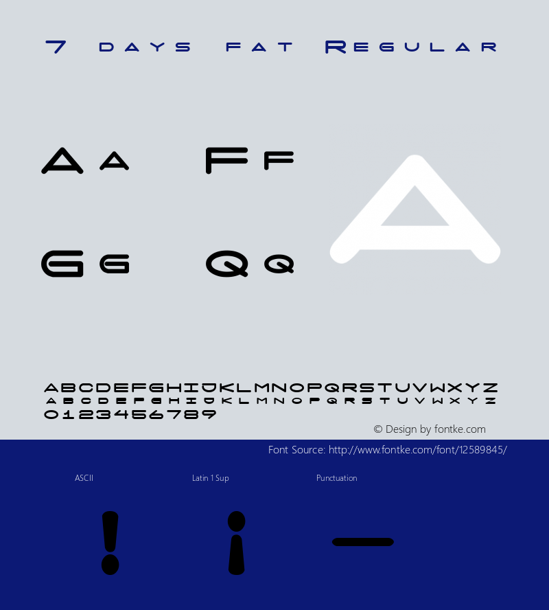 7 days fat Regular www.pizzadude.dk Font Sample