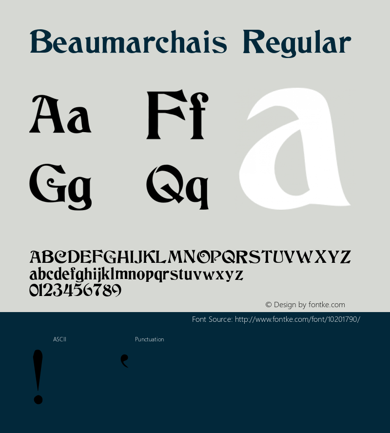 Beaumarchais Regular 001.000 Font Sample