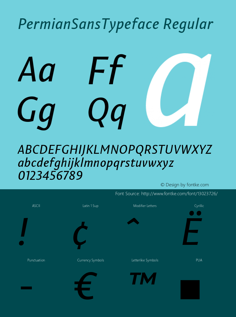 PermianSansTypeface Regular Version 1.000 Font Sample