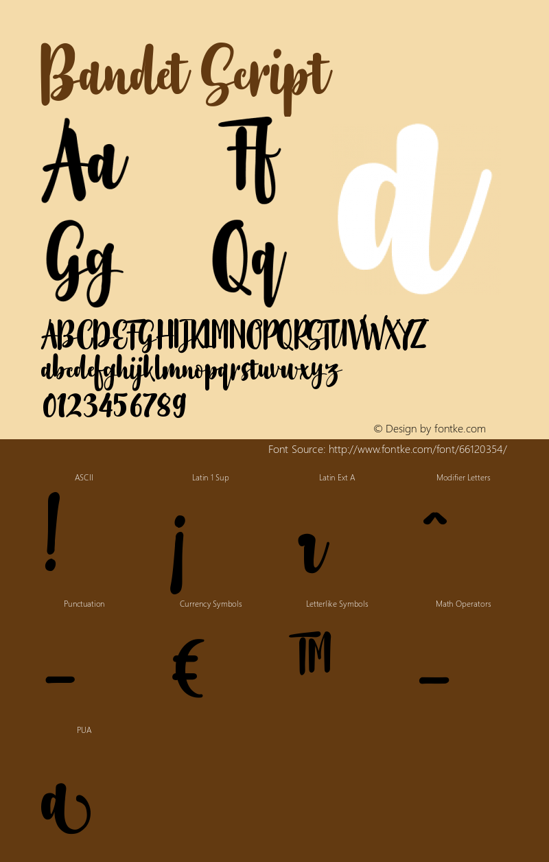 BandetScript-Regular Version 1.000 Font Sample