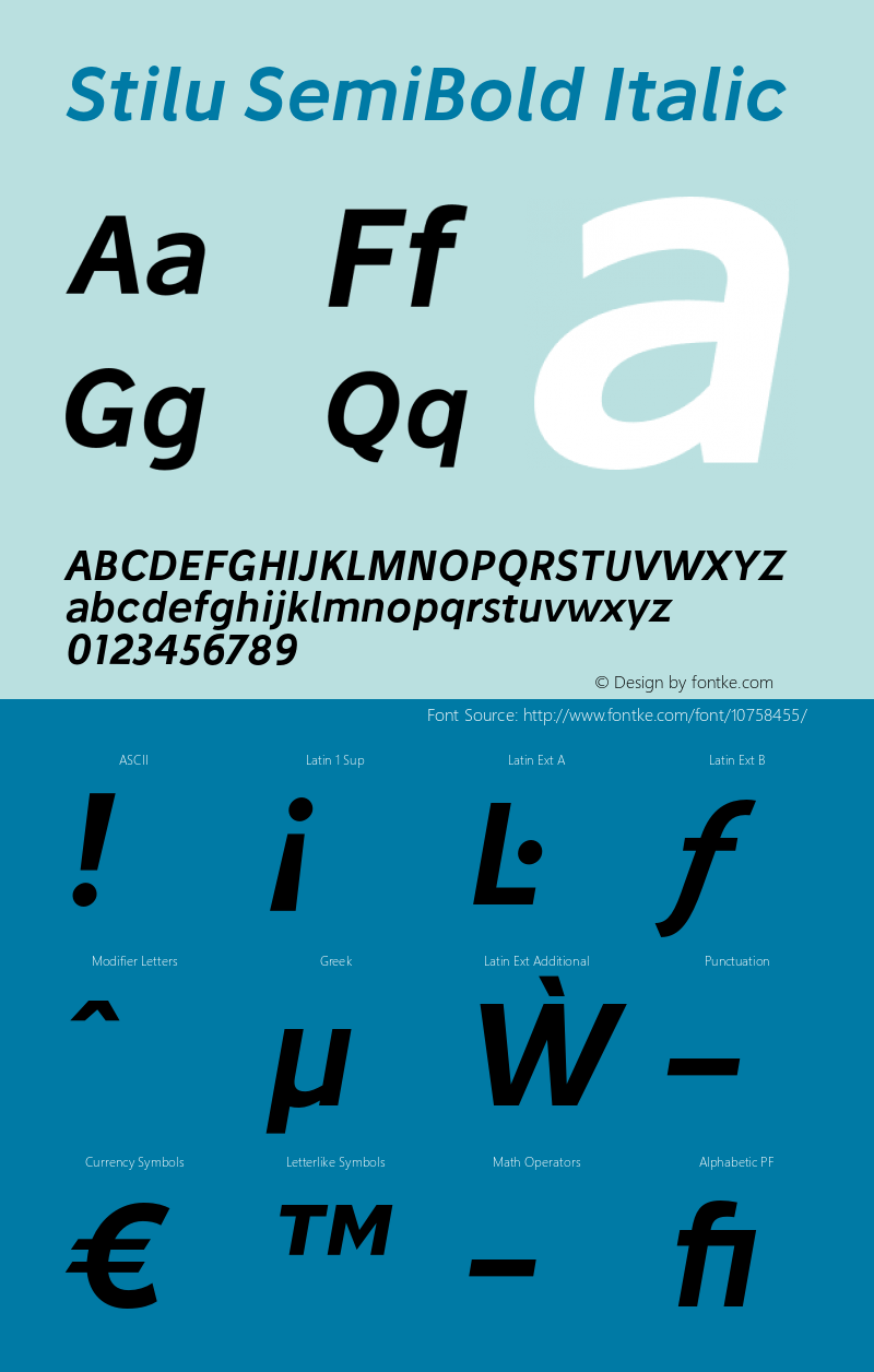 Stilu SemiBold Italic Version 1.100;PS 001.100;hotconv 1.0.70;makeotf.lib2.5.58329 Font Sample